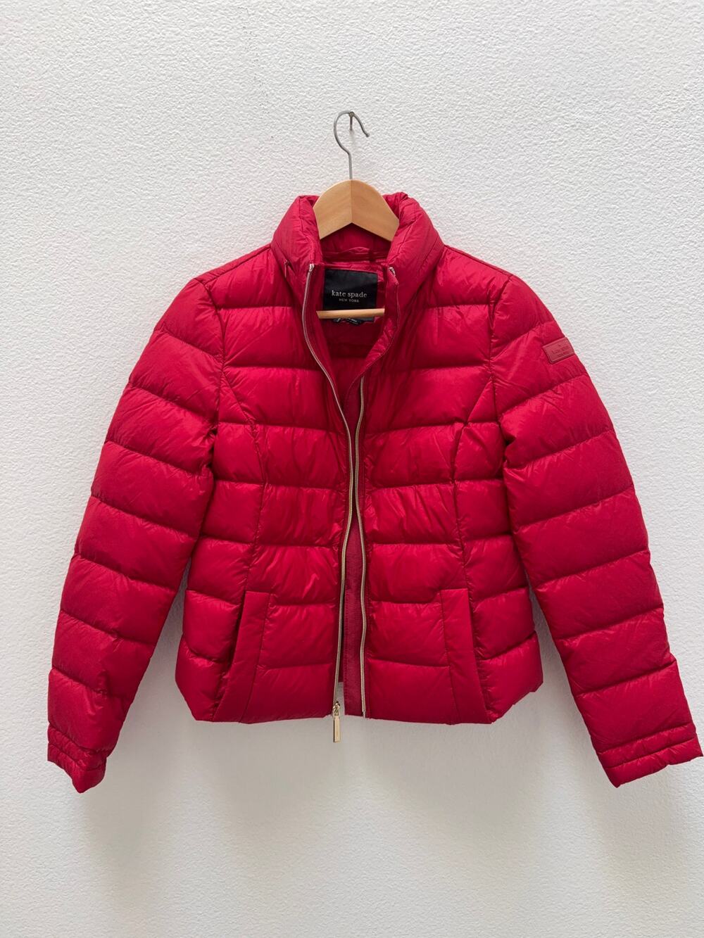 Kate Spade New York Red Ultra-Light Duck Down Packable Puffer Jacket Hooded XS